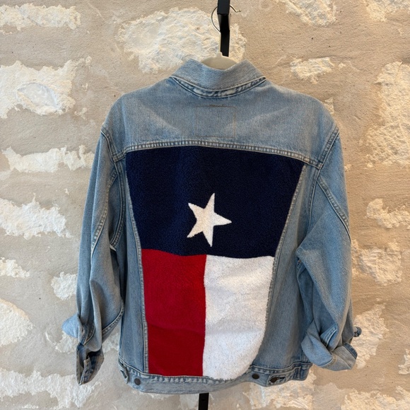 Custom Texas Flag embroidered Levi’s Denim Jacket Unisex - Picture 2 of 6